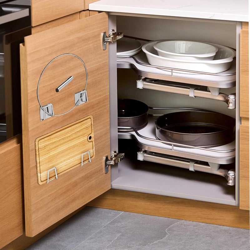 Aogigigio Under Cabinet Cutting Board Holder - Cutting Board Holder Rack Storage Stainless Steel Under Shelf Counter Chopping Board - Image 4
